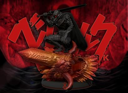 Berserk Guts vs Grunbeld 3d print statue