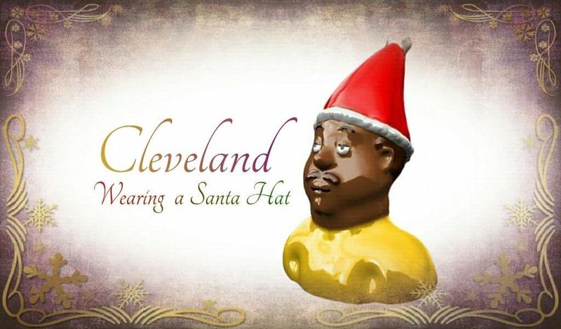 Cleveland Wearing a Santa's Hat