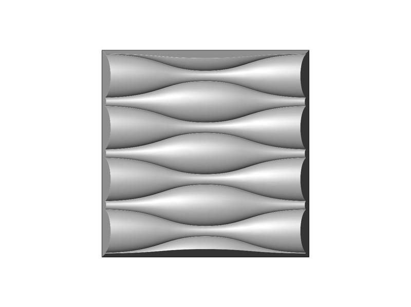 Undulated wave 3d decor wall relief N02 3D print model