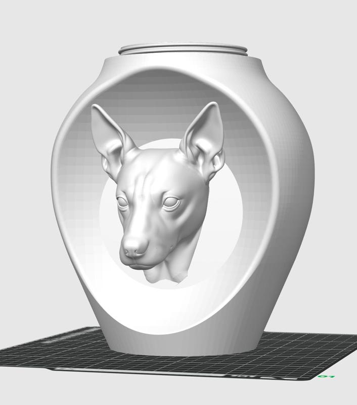 Dog urn - Rat Terrier - with threaded closure