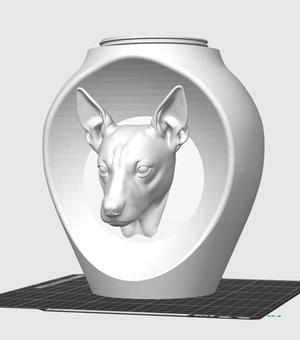 Dog urn - Rat Terrier - with threaded closure