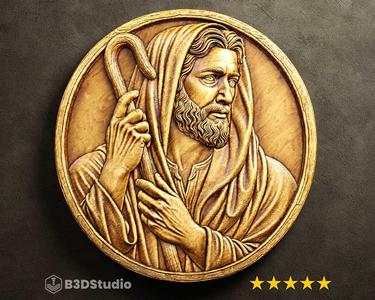 Jesus Relief High Detail 3D Model: CNC Laser & 3D Print STL File + 4K TIF Grayscale Image