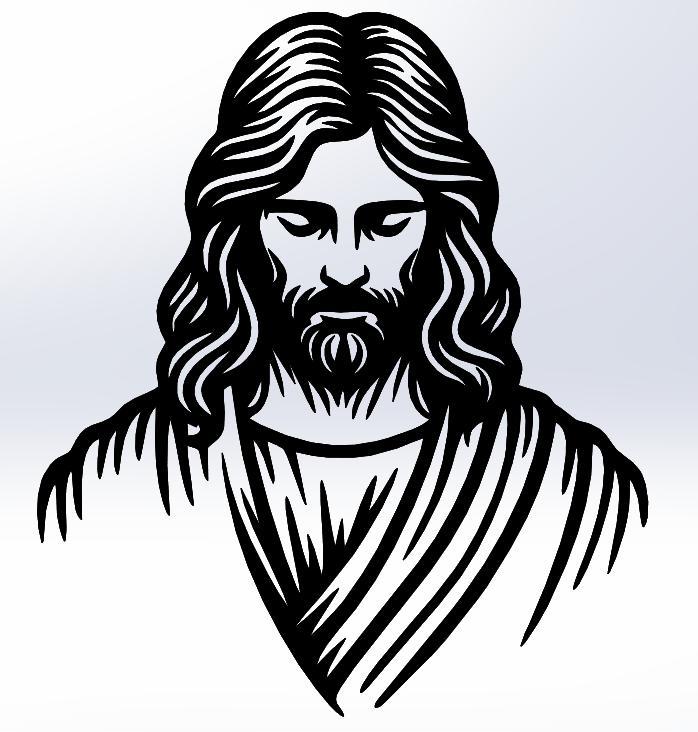 :  🙏 Line Art Jesus Looking Down – Spiritual Religious Design 🙏