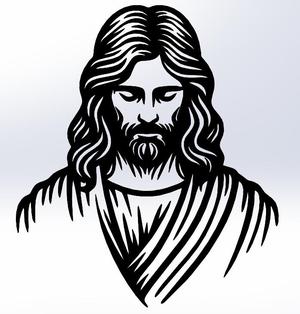 :  🙏 Line Art Jesus Looking Down – Spiritual Religious Design 🙏