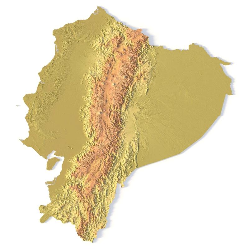 Ecuador Topographic Map – 3D Model for 3D Printing & CNC Carving