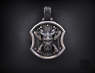 Warrior Pendant With Axes 3D Model
