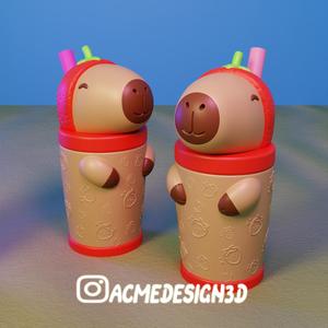 capybara capybara capybara strawberry cup