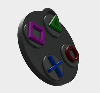Playstation round key ring