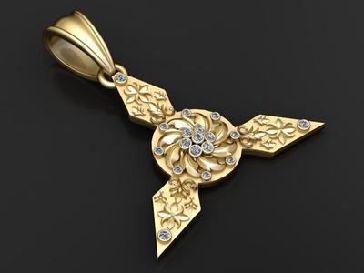 Introducing the Floral Trident Swirl Pendant   3d printable model