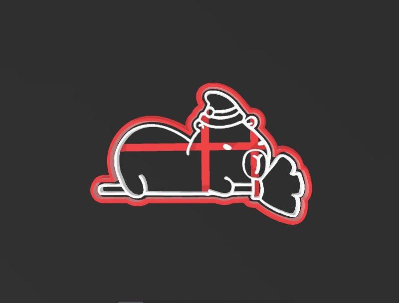 Capybara flying on his cookie-cutter broom