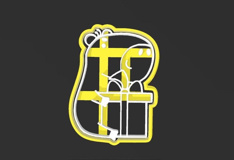 Capybara with gift , Cookie cutter