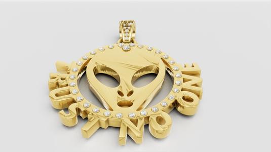 alien pendant 3D printable model