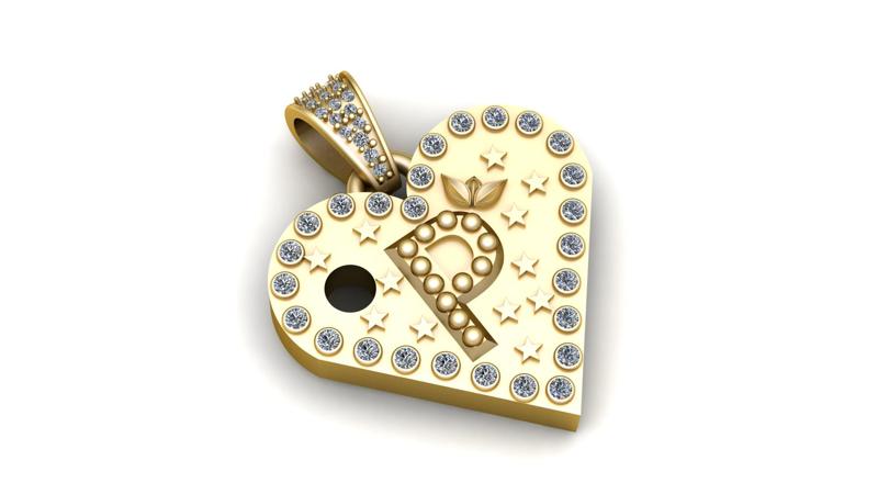P0 GOLD HEART PENDANT  3d printable model