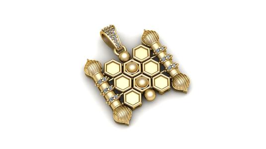 DIAMOUND GOLD PENDANT  3d printable model