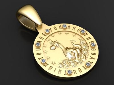 Golden GOAT Medallion Pendant