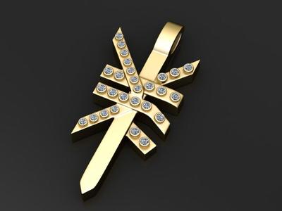 Geometric Gold Pendant