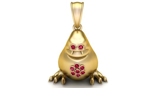 gold monster pendant