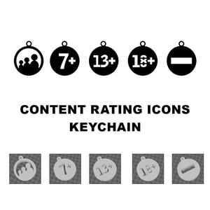 Content Rating Icons Set – 5 Movie/TV Style Badges (8cm) – 3D Printable