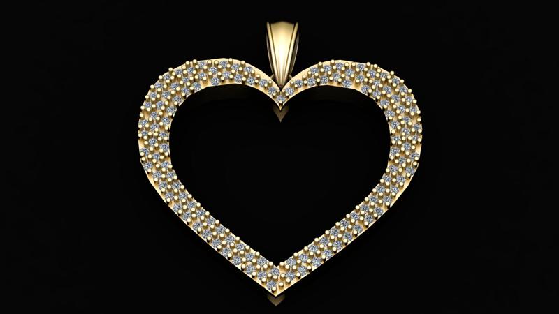 HEART GOLD PENDANT 3d printable model