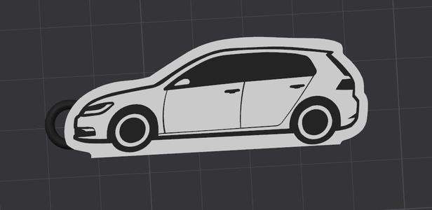 Volkswagen Golf KEYCHAIN COLORED IN 2 LAYERS