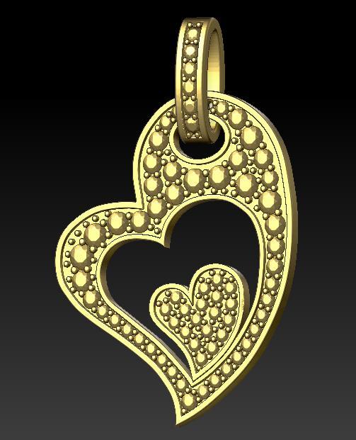 HEART GOLD PENDANT  3d printable model