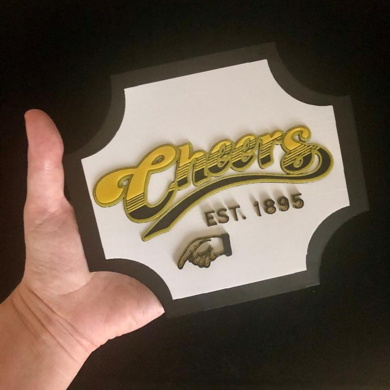 "Cheers" TV Show 3D Printed Bar Sign - Two Sizes Available (235mm & 165mm Wide)