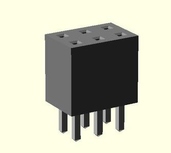 Dual Gender Pin Headers for OpenSCAD