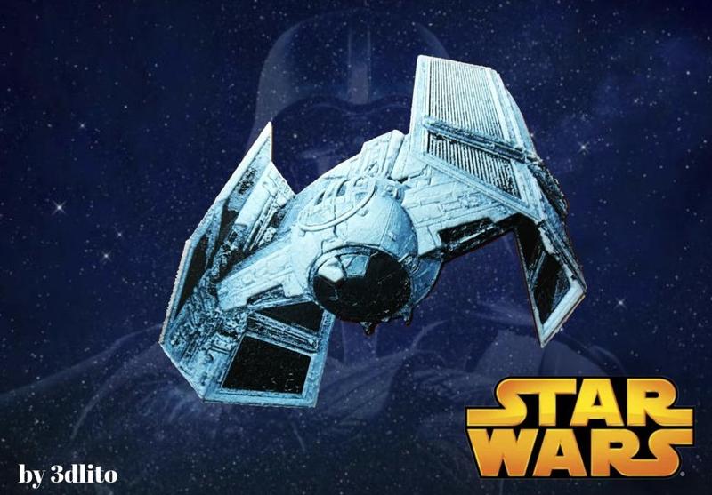 Nave de Combate Star Wars dibujo 3D