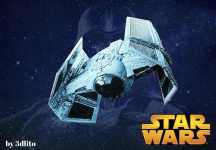 Nave de Combate Star Wars dibujo 3D
