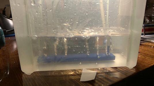 A sparger for PCB etch tank (bubbles)