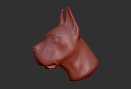Great Dane head relief .stl file