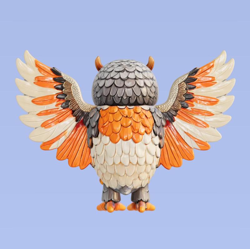 Colorful Owl Sculpture