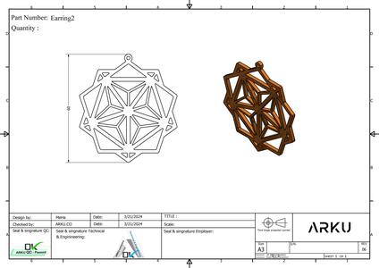 3d model and dxf laser cutting  Earring