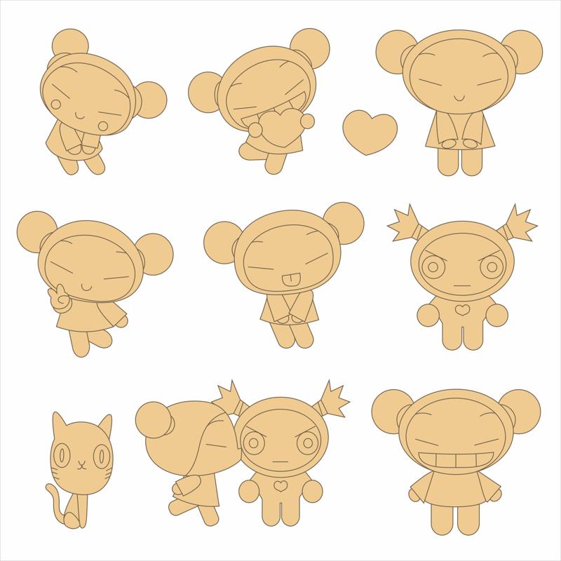 Pucca - Vectors for laser cutting