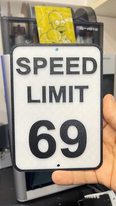 Speed limit 69 segnal 2d art