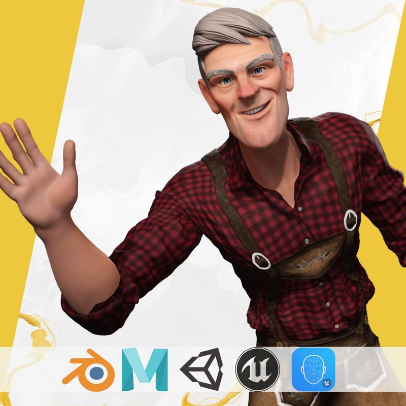 Confident Character Lumberjack Stylized Forester Realism