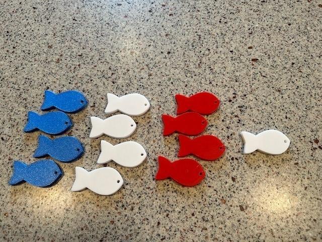 Fishing Practice Casting Plugs - Red, White & Blue