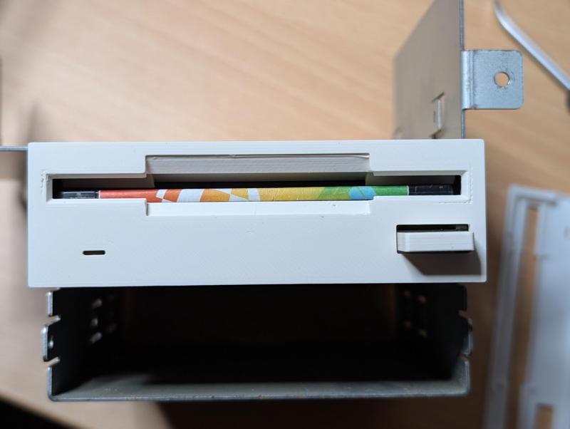 Replacement face and door for and Amiga 4000 FB357A floppy drive