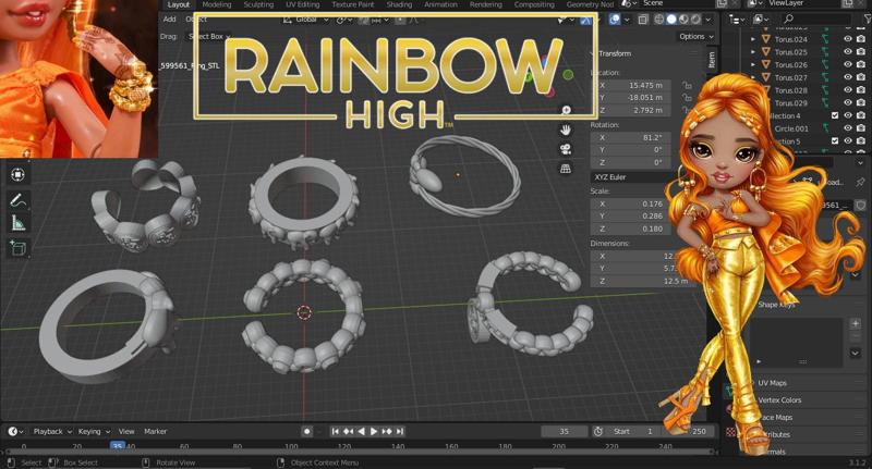 Rainbow High Meena Fleur - 6 Bracelets