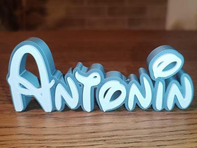 Disney Name Sign Antonin Kid Room Wall Decor Tag 