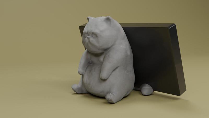 PHONE STAND CAT FIGURE FOR 3D PRINTING