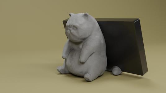 PHONE STAND CAT FIGURE FOR 3D PRINTING