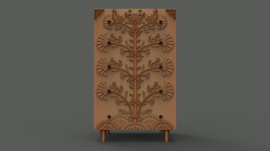 Five-Drawer Dresser Cnc Carving 3D Model