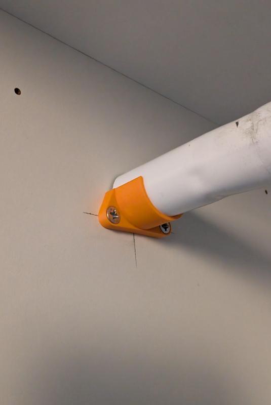 Ø25 mm rod holder for walk-in wardrobe