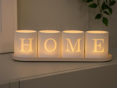 LED Tealight Holders on "Home" Tray