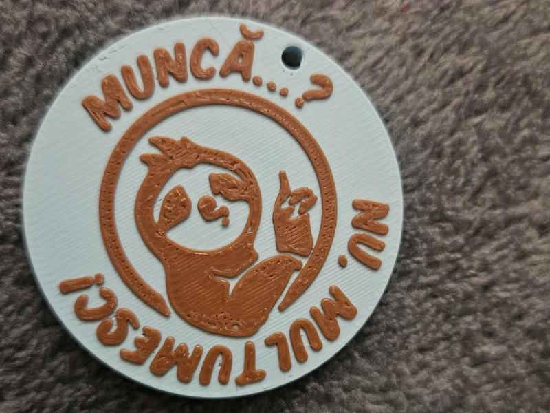 MUNCA,NU MULTUMESC - SLOTH- KEYCHAIN
