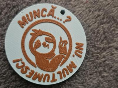 MUNCA,NU MULTUMESC - SLOTH- KEYCHAIN