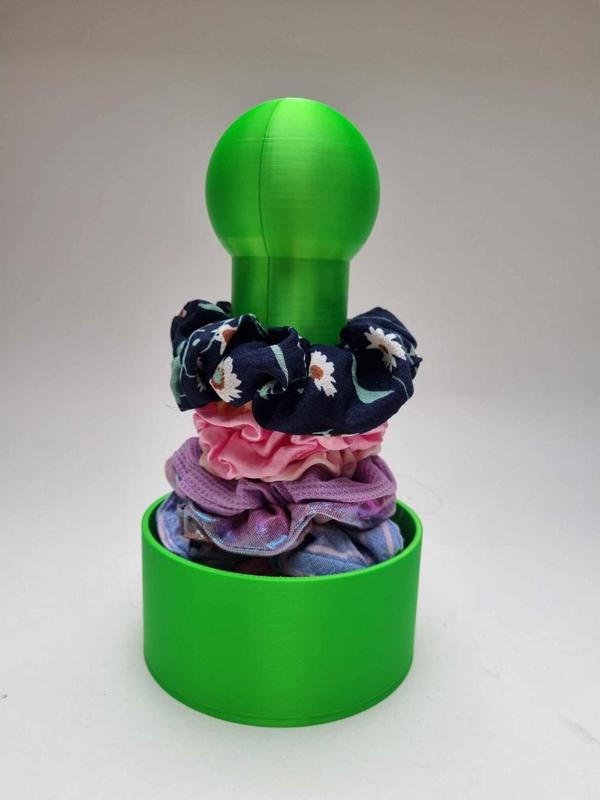 hair band or scrunchie stand with pin/clip tray