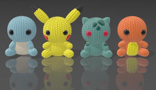 Crochet Pokemon & Mario (VRsculpts Dec 2023 patreon releases)