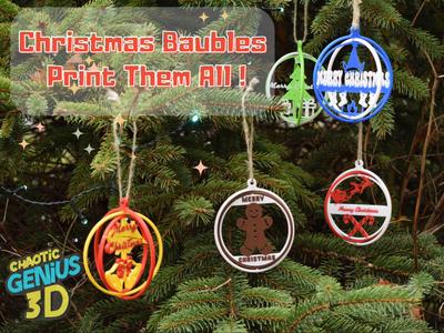 Christmas Baubles Ornament - Print them all 